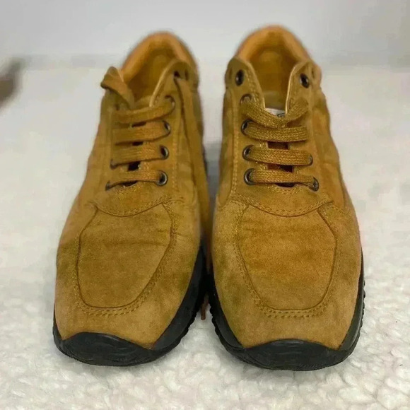 HOGAN INTERACTIVE WOMEN'S CAMEL SUEDE TRAINERS Size 6.5 - Picture 4 of 12